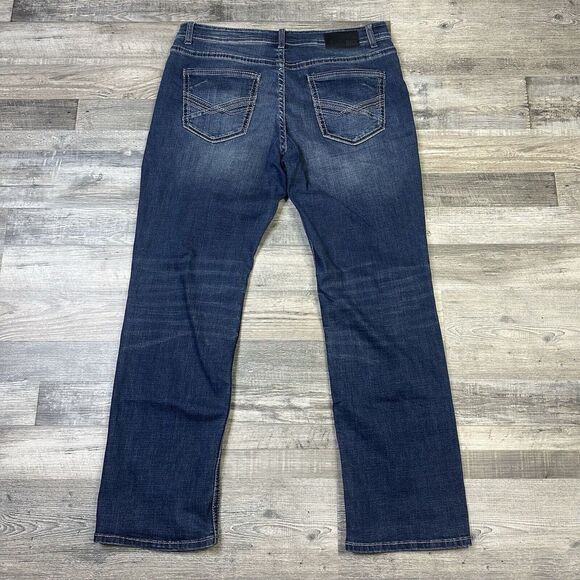 BKE Buckle Men's Size 36x32 Tyler Straight Dark Wash Blue Denim Jeans - Picture 3 of 9